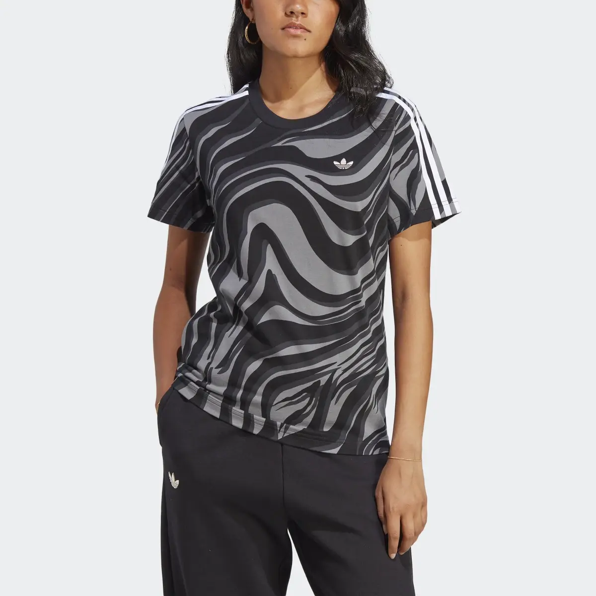 Adidas Abstract Allover Animal Print Tee. 1