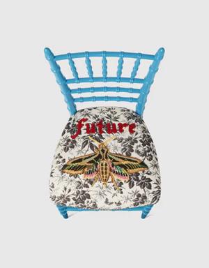 Chiavari chair with embroidered moth