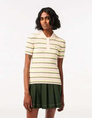 Women’s Lacoste Organic Cotton French Made Striped Polo Shirt
