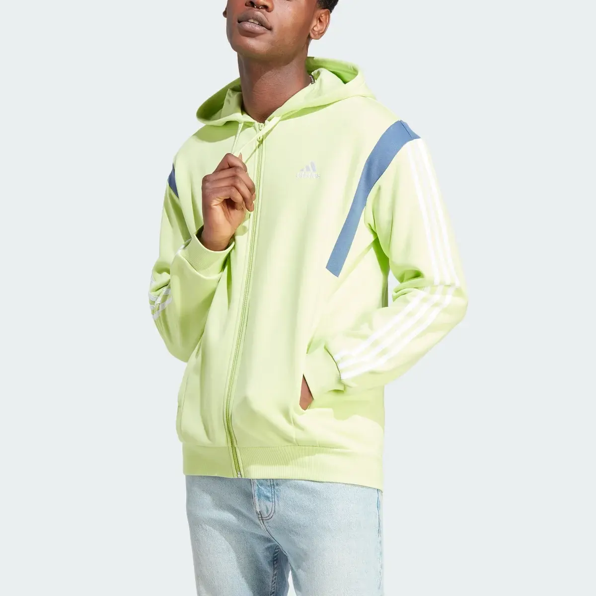 Adidas Colourblock Full-Zip Hoodie. 1