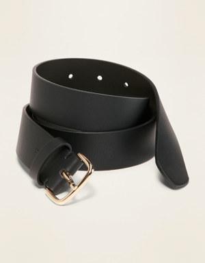 Faux-Leather Belt For Women (1 1/4") black