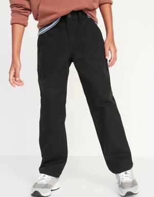 Old Navy Loose Tapered Canvas Utility Pants for Boys black
