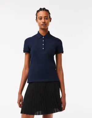Lacoste Slim Fit Damen LACOSTE Poloshirt aus Stretch-Baumwoll-Piqué