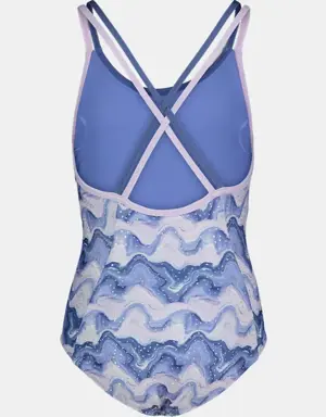 Little Girls' UA Mixing Waves One-Piece Swimsuit