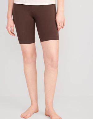 High-Waisted Long Biker Shorts For Women -- 8-Inch Inseam brown