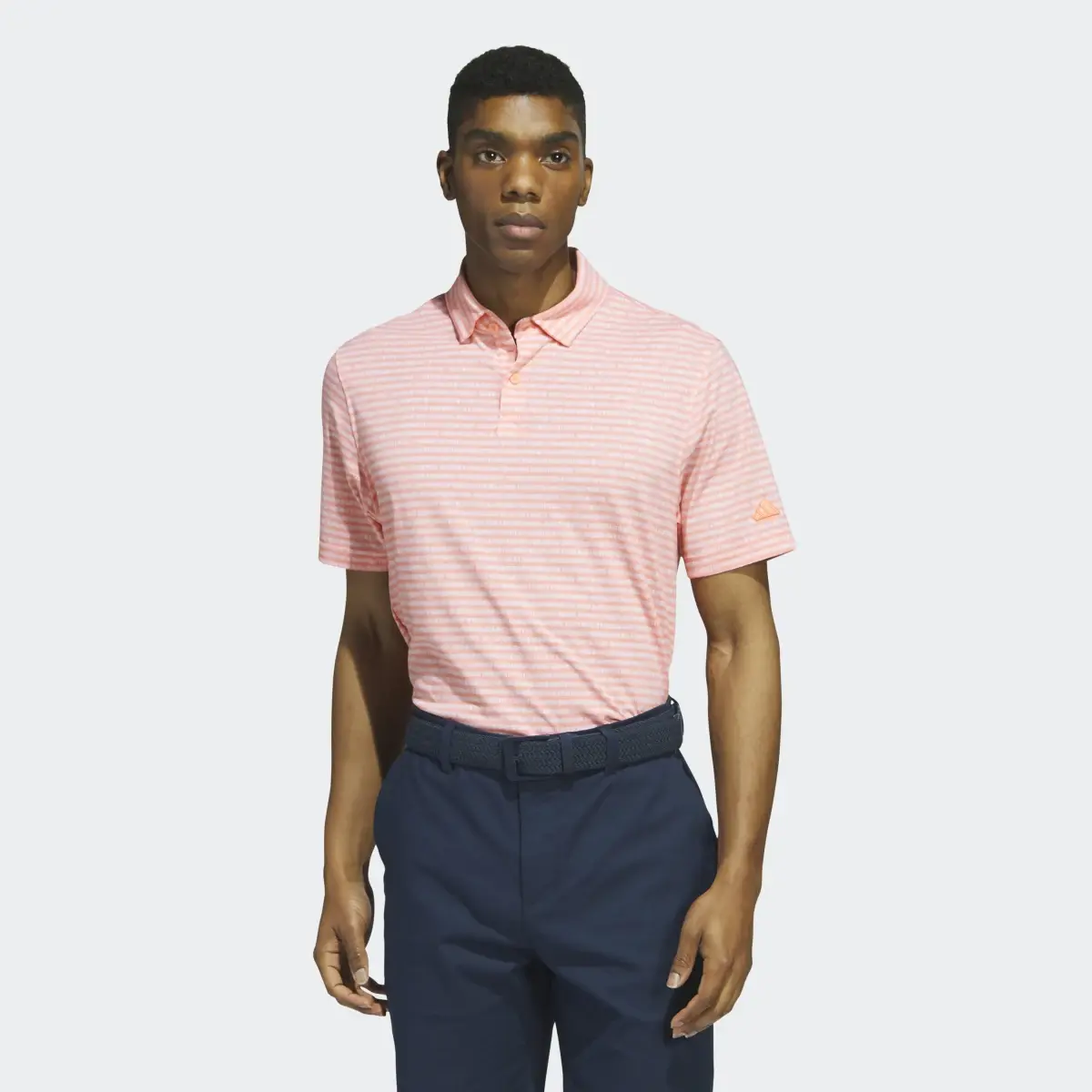 Adidas Go-To Striped Golf Polo Shirt. 2