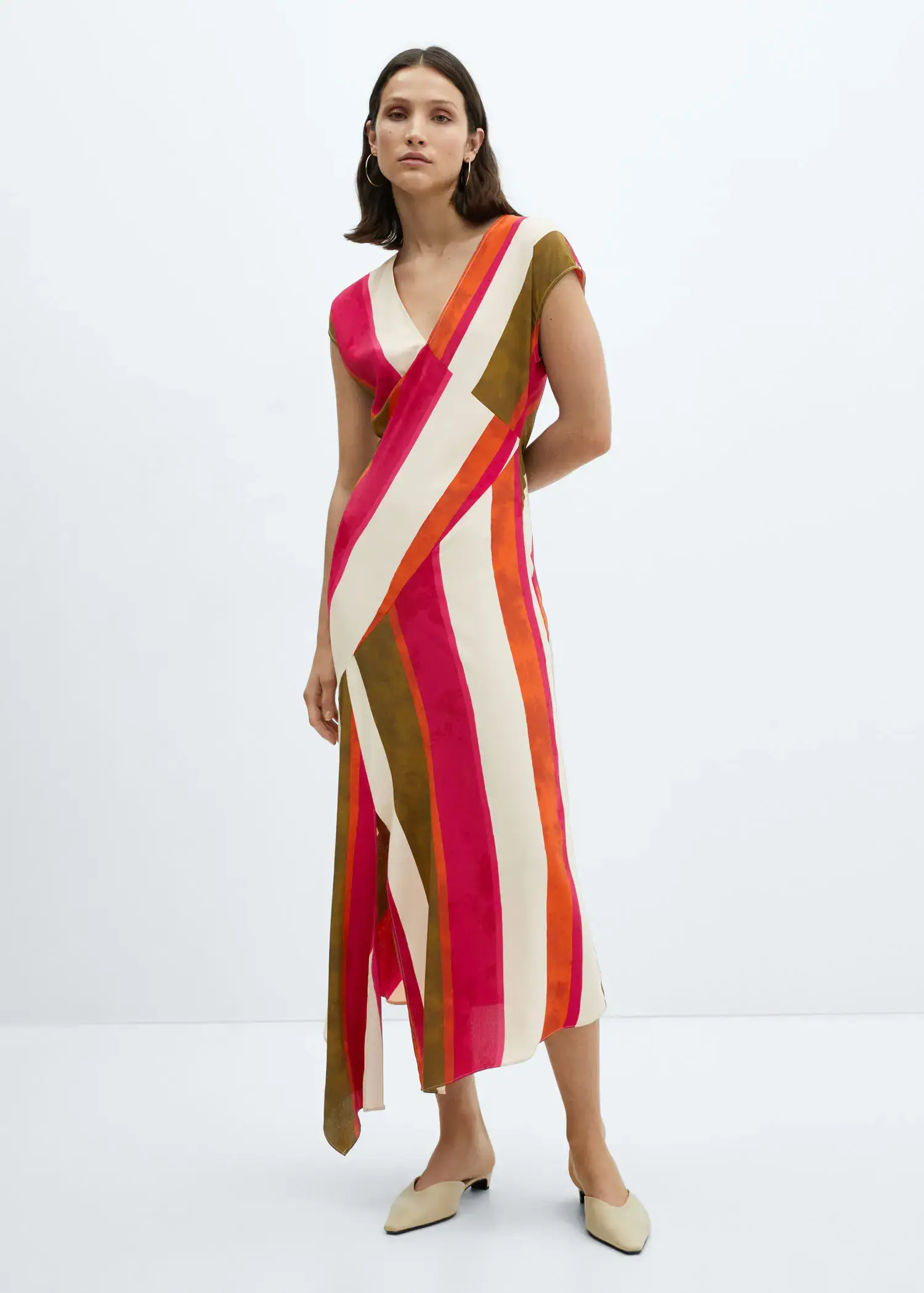 Mango Cut-out striped dress. 1