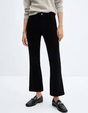 Flared cropped corduroy jeans