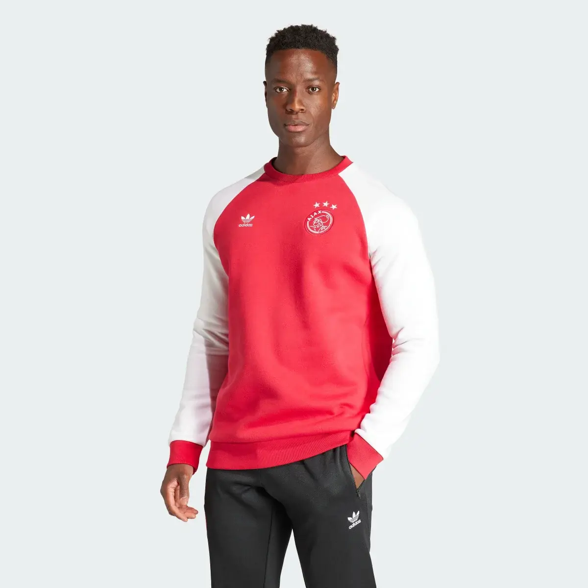 Adidas Ajax Amsterdam Essentials Trefoil Crew Sweatshirt. 2