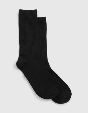Cotton Crew Socks black