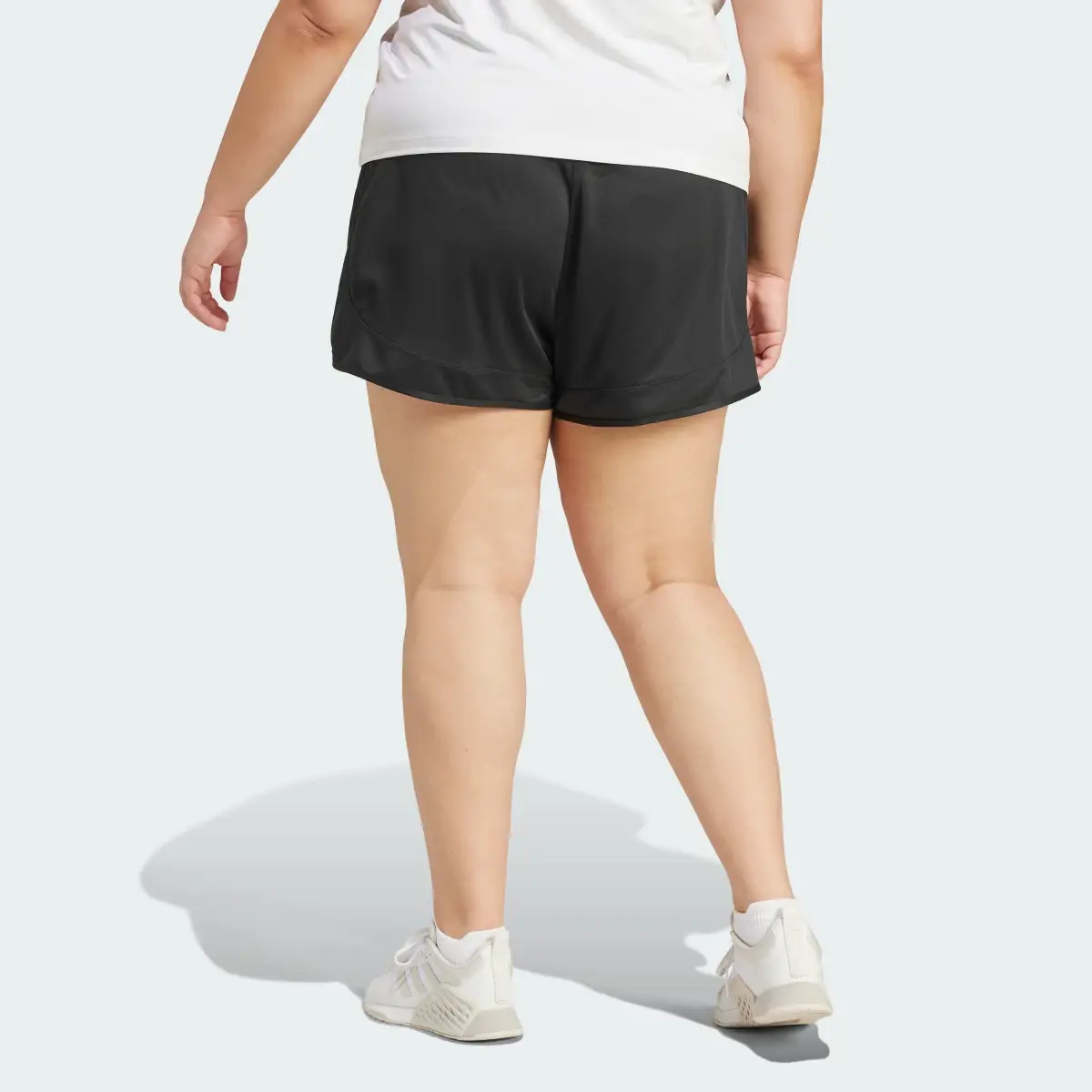 Adidas Pacer Essentials Knit High-Rise Shorts (Plus Size). 2