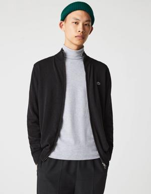 Men's Stand-Up Collar Organic Cotton Zippered Sweater