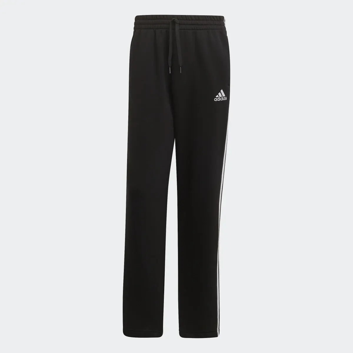 Adidas Essentials Fleece Open Hem 3-Stripes Pants. 1