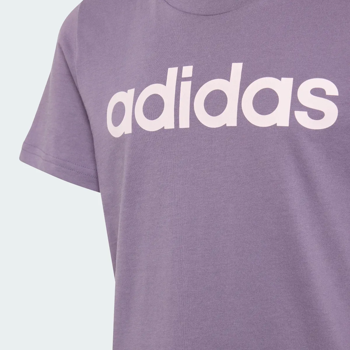 Adidas Essentials Linear Logo Cotton Slim Fit T-Shirt. 3