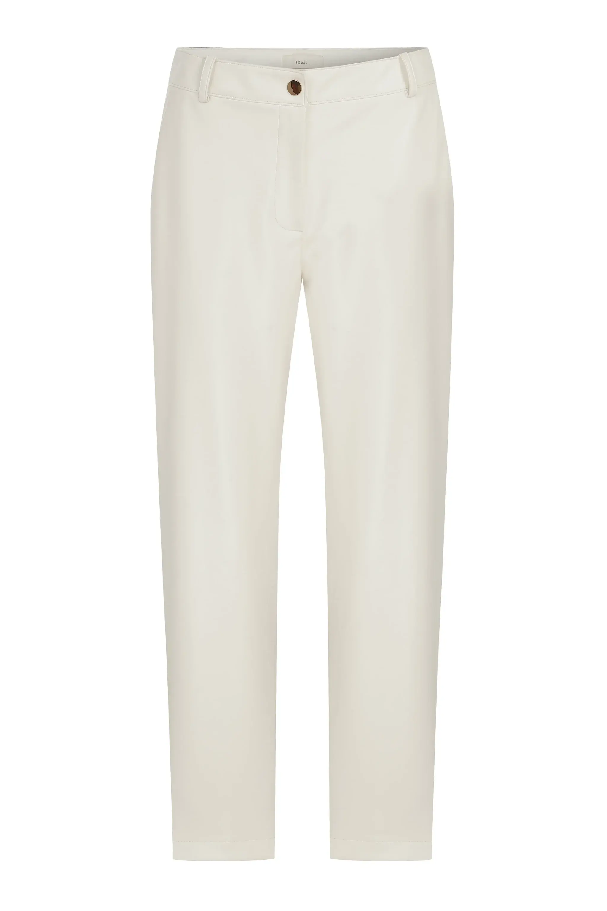 Roman Leather Look Women's Trousers - 4 / White. 1