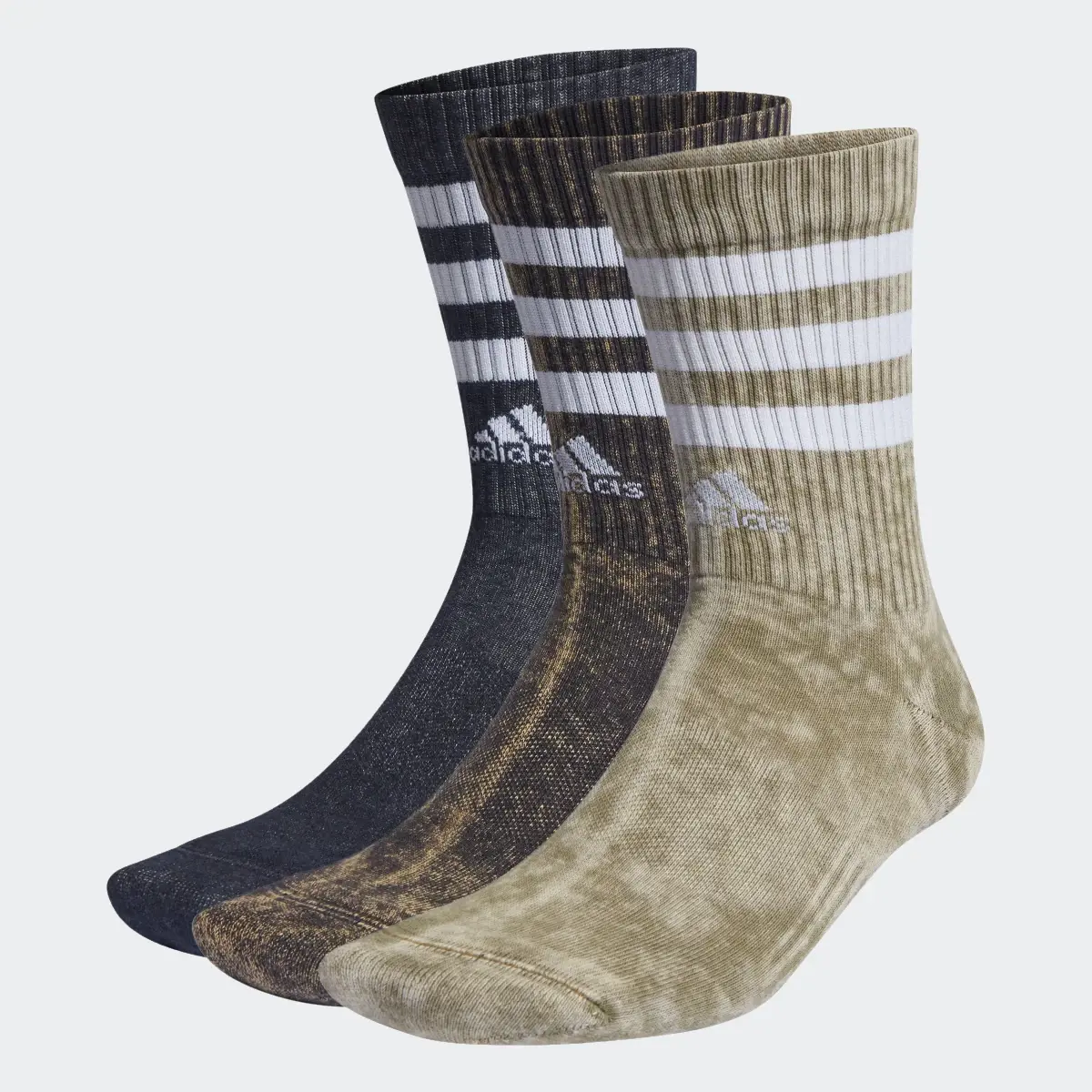 Adidas Meias de Cano Médio 3-Stripes ― 3 pares. 1