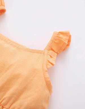 Kız Bebek Basic Askılı Poplin Elbise