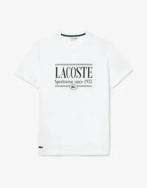 T-shirt homme regular fit en jersey avec inscription Lacoste