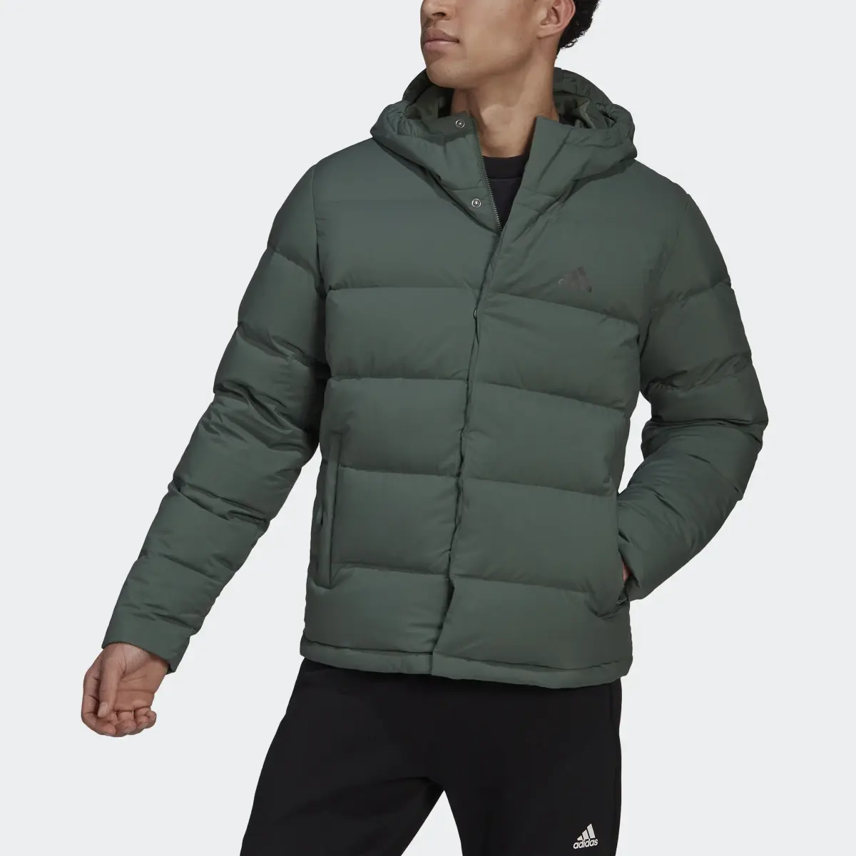 Adidas Helionic Hooded Down Jacket. 1