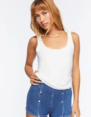 Forever 21 Double Breasted Denim Shorts Dark Denim