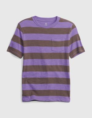 Gap Kids 100% Organic Cotton Pocket T-Shirt purple