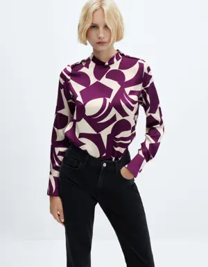 Satin print blouse