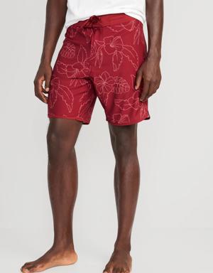 Printed Built-In Flex Board Shorts -- 8-inch inseam red