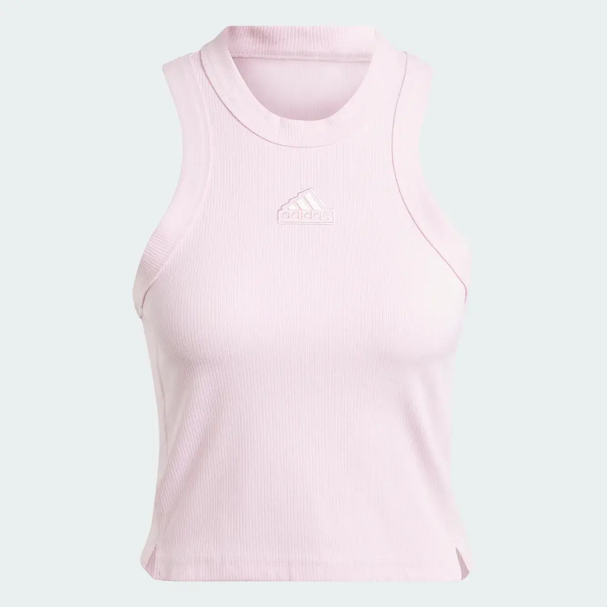 Adidas Lounge Ribbed Crop Tank Top. 1