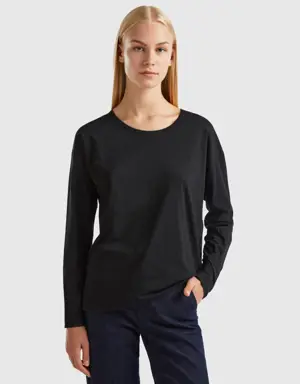 black long fiber cotton t-shirt