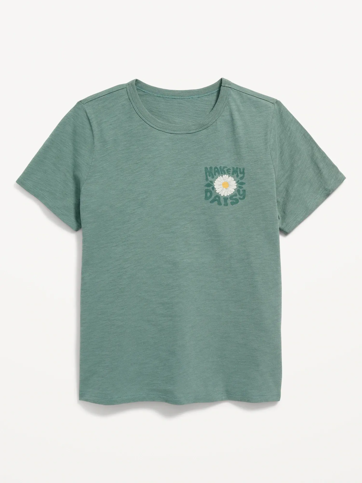 Old Navy EveryWear Slub-Knit Graphic T-Shirt for Women green. 1