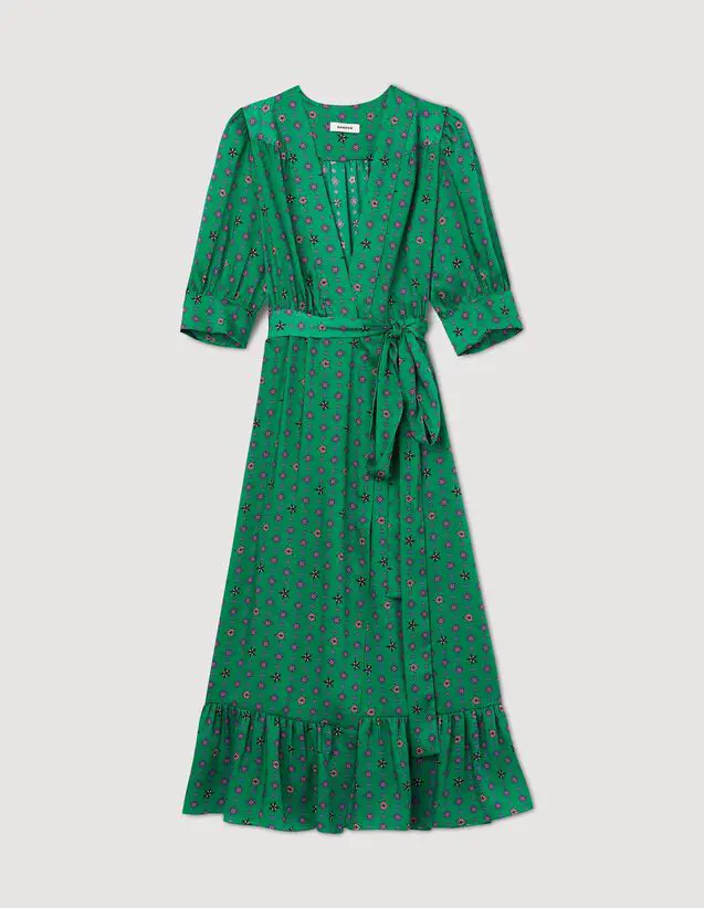 Sandro Printed satin dress. 2 Sandro Printed satin dress. 2