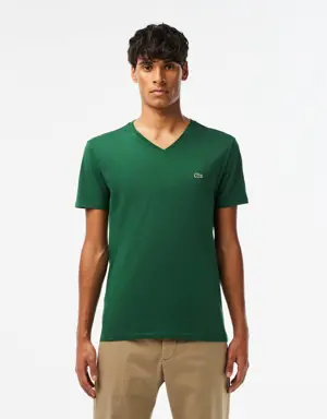Men's V-neck Pima Cotton Jersey T-shirt