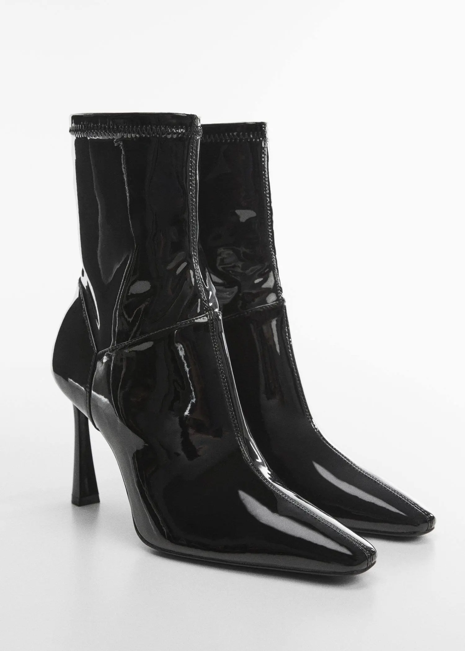 Mango Patent leather-effect heeled ankle boots. 3