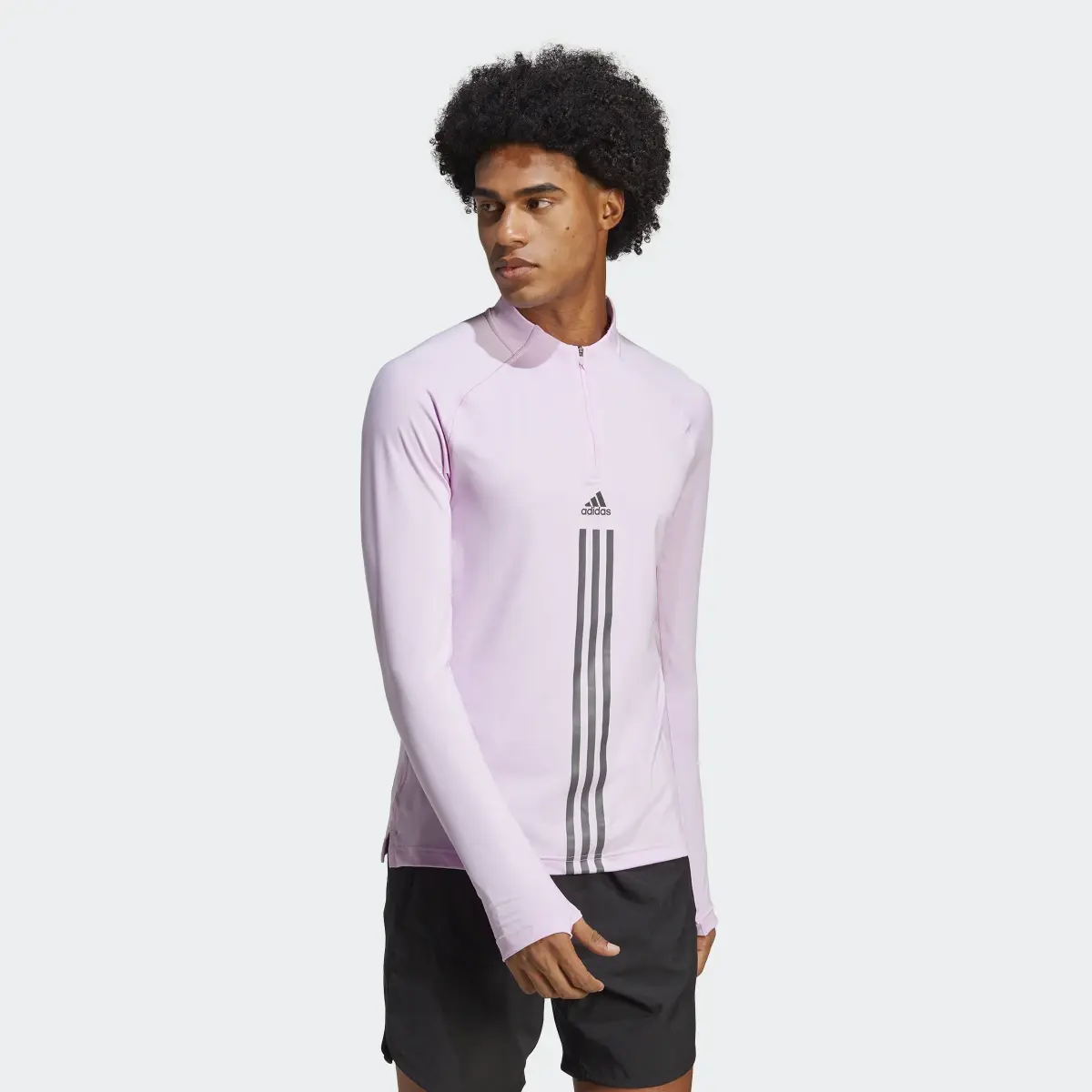 Adidas AlphaStrength 1/4 Zip Long Sleeve Top. 2