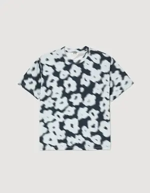Blurry floral cotton T-shirt