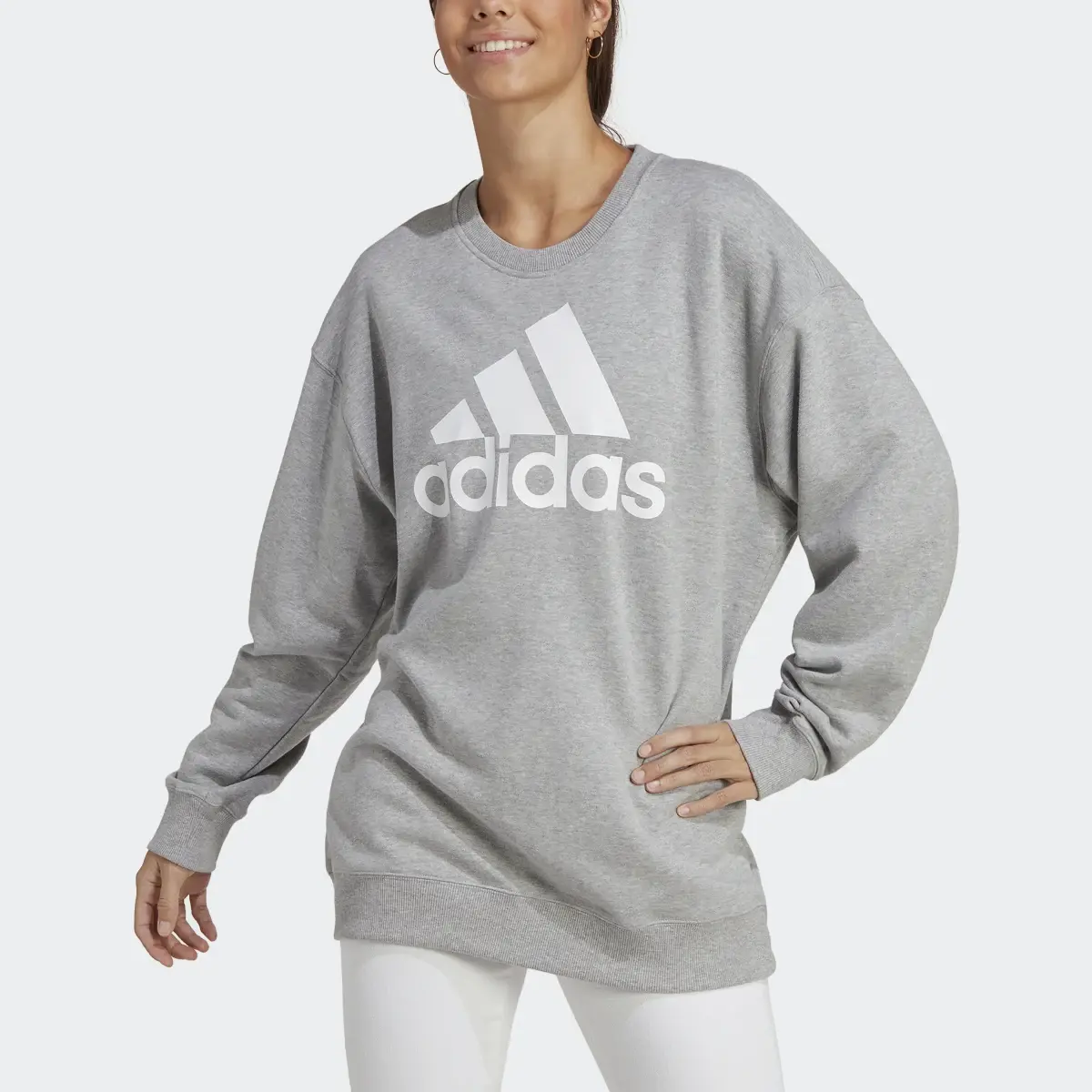 Adidas Sudadera Essentials Logo Extra Grande Tela French Terry Ajuste Holgado. 1