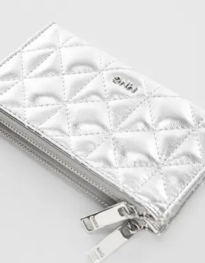 Quilted purse with logo