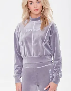 Forever 21 Embroidered Mont Blanc Pullover Grey