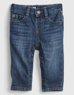 Baby Organic Cotton Pull-On Slim Jeans blue