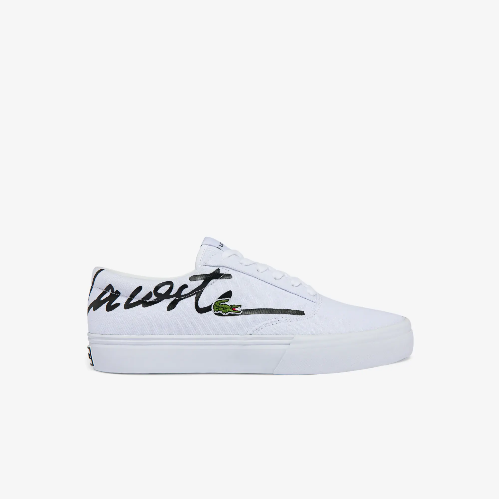 Lacoste Men's Jump Serve Lace Canvas Logo Signature Trainers. 1