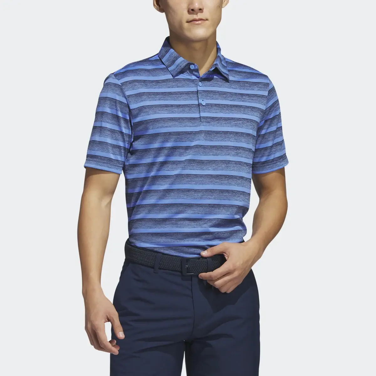 Adidas Two-Color Striped Polo Shirt. 1