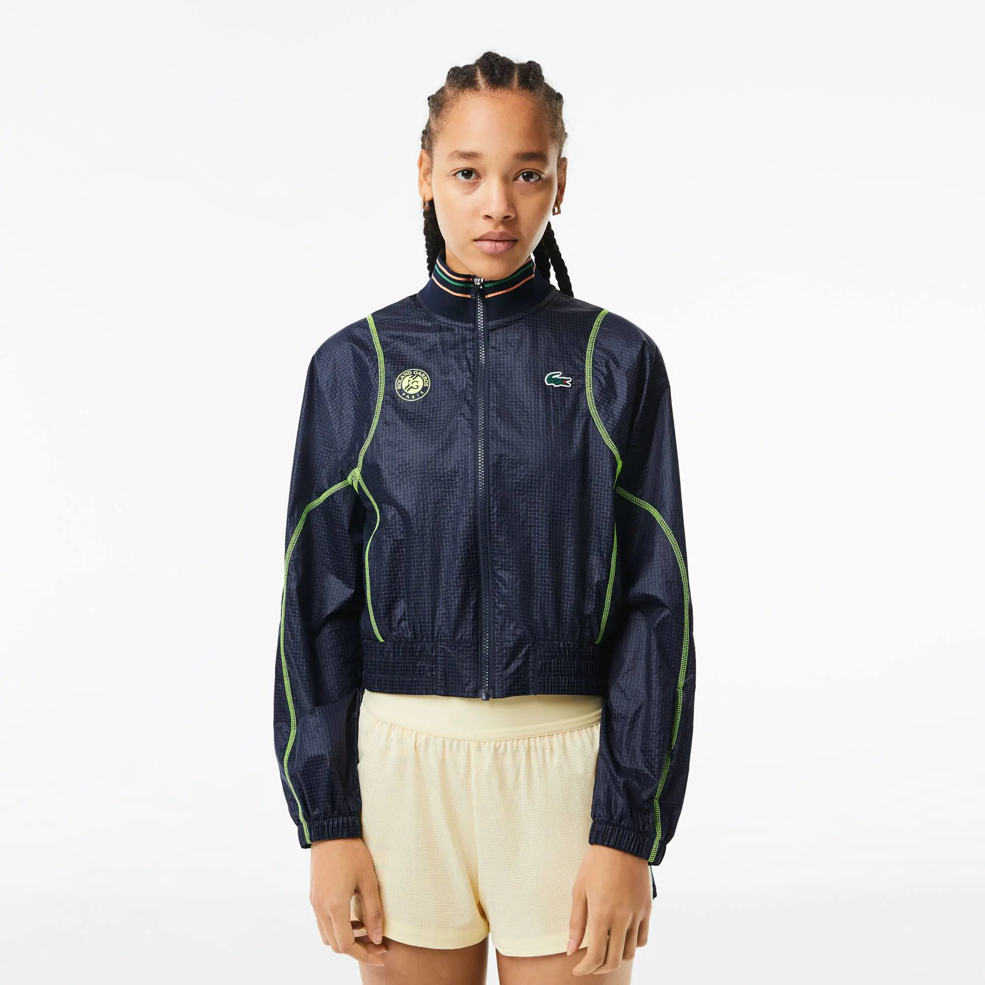 Lacoste Women’s Roland Garros Edition Post-Match Cropped Jacket. 1