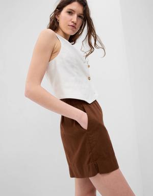 Gap Linen-Blend Pull-On Shorts brown