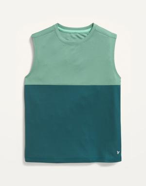 Color-Blocked Go-Dry Cool Mesh Tank Top for Boys green