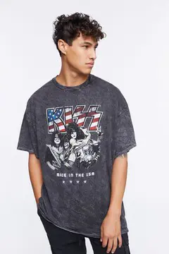 Forever 21 Forever 21 Acid Wash KISS Graphic Tee Black/Multi. 2