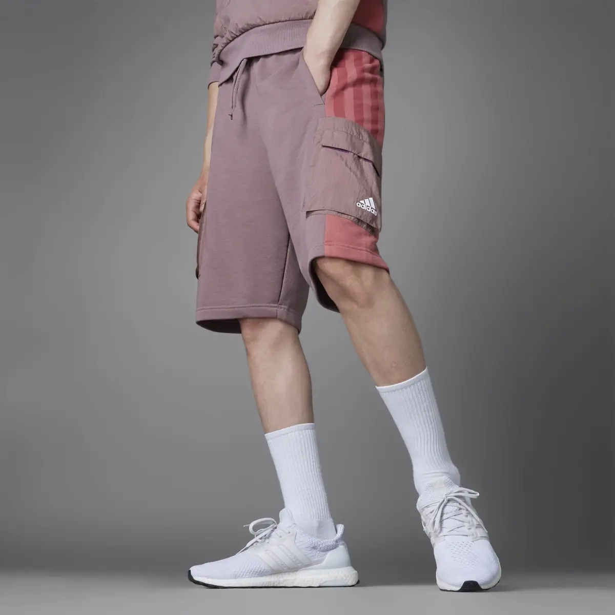 Adidas Colorblock French Terry Shorts. 1