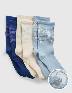 Kids Shark Crew Socks (3-Pack) multi