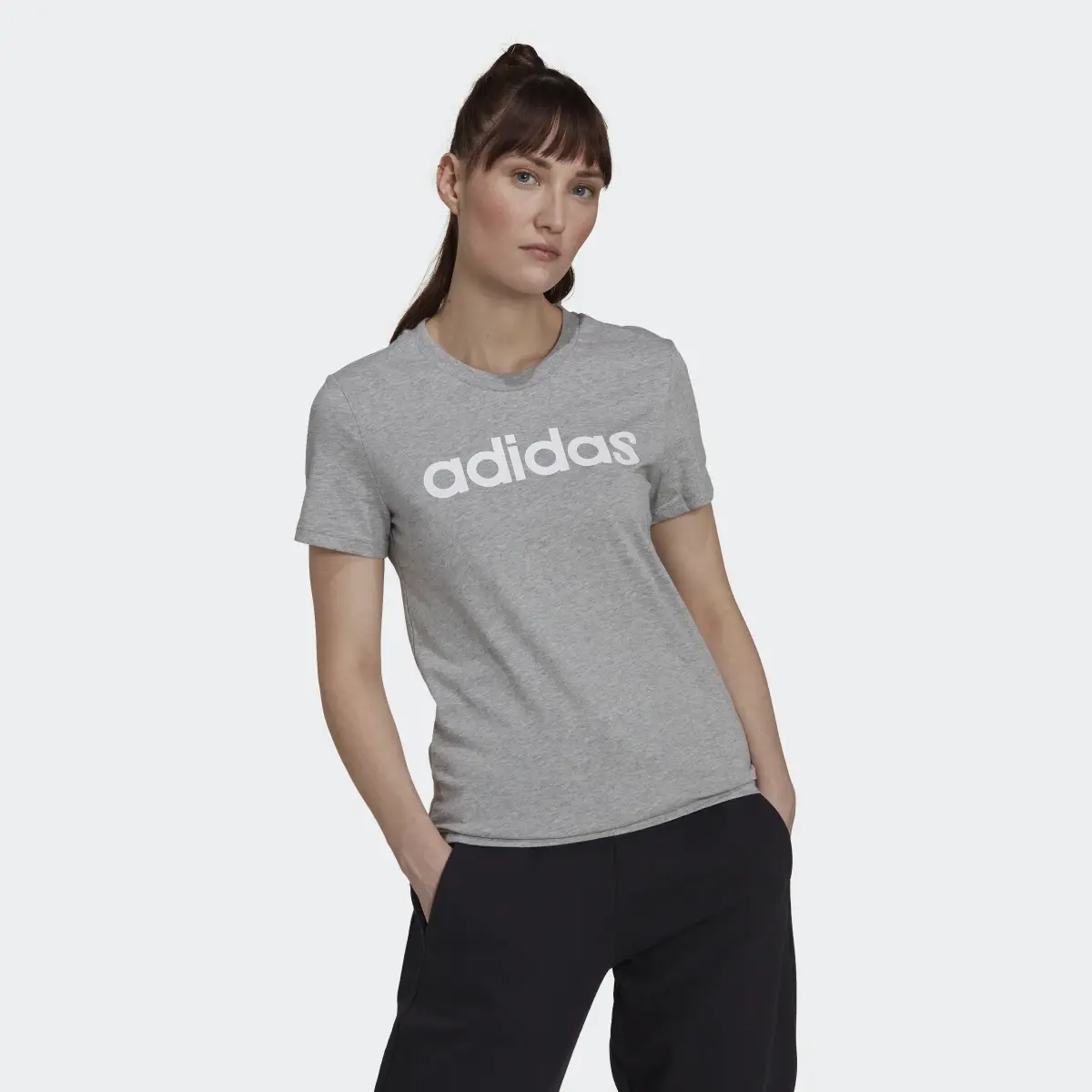 Adidas LOUNGEWEAR Essentials Slim Logo T-Shirt. 2