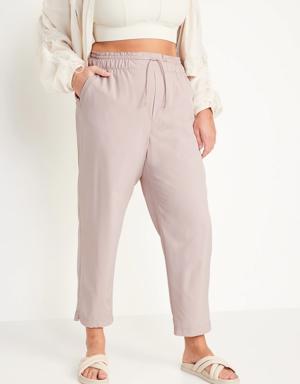 High-Waisted StretchTech Cropped Taper Pants for Women pink