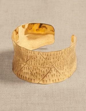 Karana Etched Brass Cuff &#124 Aureus + Argent gold